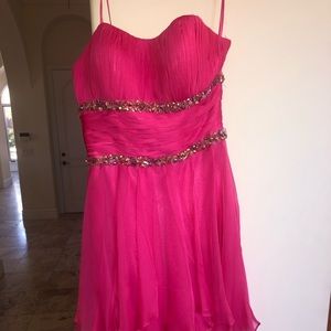Beautiful HOT PINK high- low prom dress